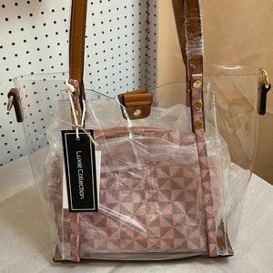 NEW!!! Monogram See-Through 3-in-1 Satchel Set- Pink